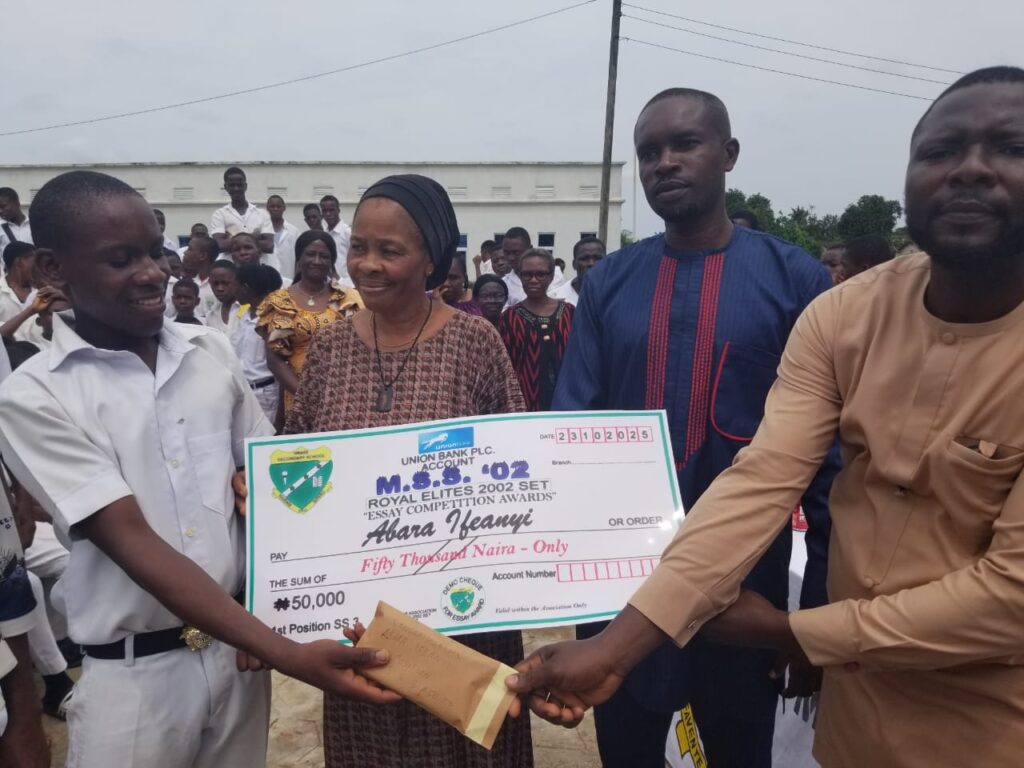 Winner receiving prize