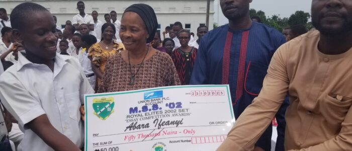 Winner receiving prize